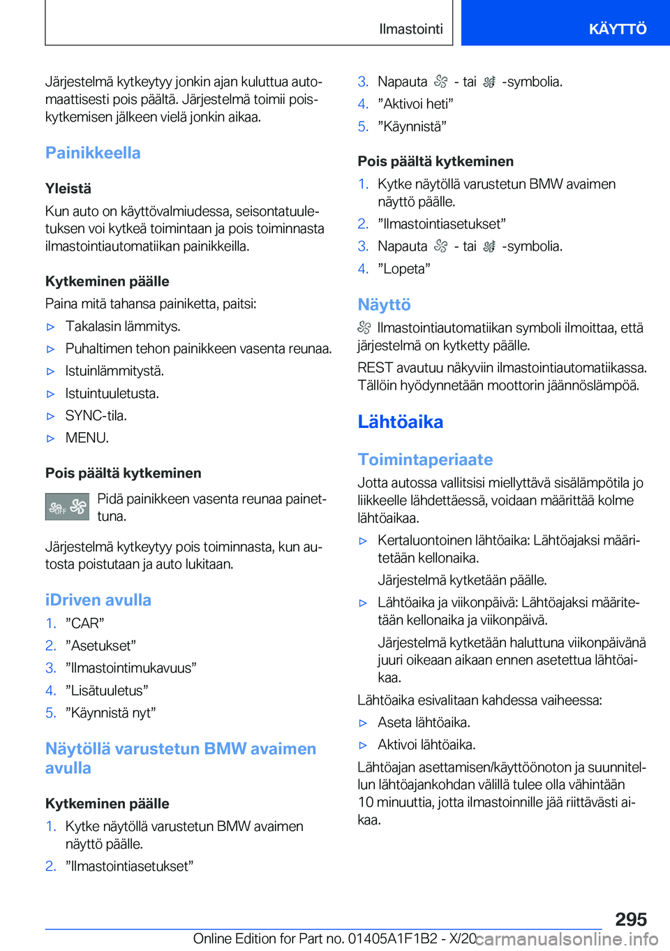 BMW M5 2021  Omistajan Käsikirja (in Finnish) �J�