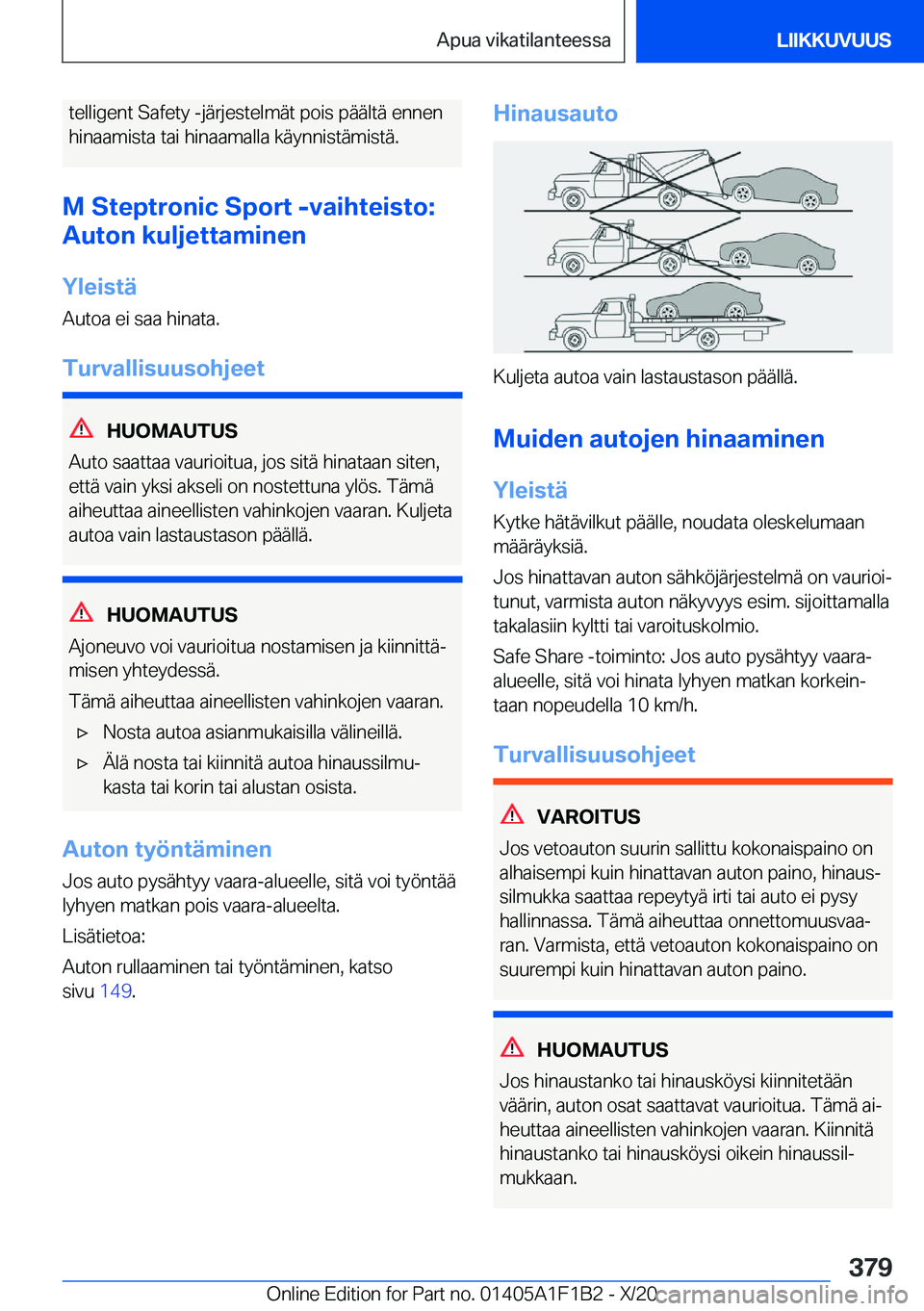 BMW M5 2021  Omistajan Käsikirja (in Finnish) �t�e�l�l�i�g�e�n�t��S�a�f�e�t�y��-�j�