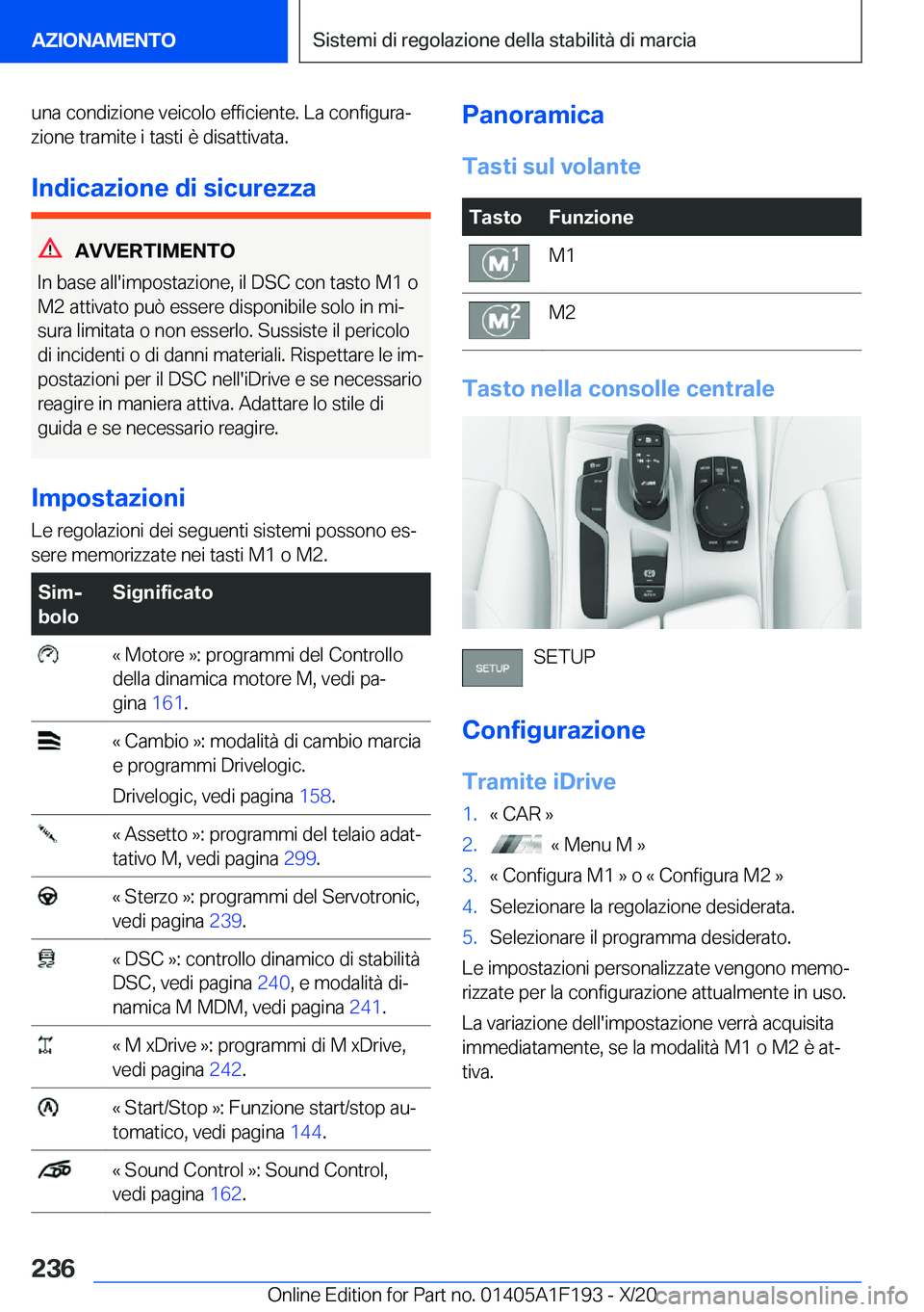 BMW M5 2021  Libretti Di Uso E manutenzione (in Italian) �u�n�a��c�o�n�d�i�z�i�o�n�e��v�e�i�c�o�l�o��e�f�f�i�c�i�e�n�t�e�.��L�a��c�o�n�f�i�g�u�r�aª�z�i�o�n�e��t�r�a�m�i�t�e��i��t�a�s�t�i��è��d�i�s�a�t�t�i�v�a�t�a�.
�I�n�d�i�c�a�z�i�o�n�e��d�i�