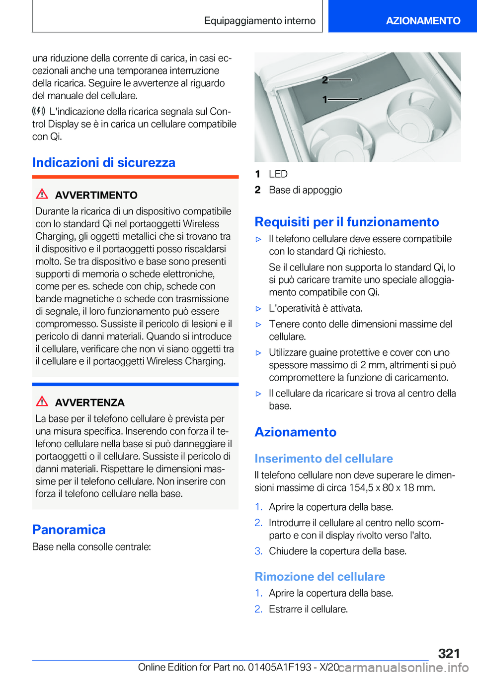 BMW M5 2021  Libretti Di Uso E manutenzione (in Italian) �u�n�a��r�i�d�u�z�i�o�n�e��d�e�l�l�a��c�o�r�r�e�n�t�e��d�i��c�a�r�i�c�a�,��i�n��c�a�s�i��e�cª�c�e�z�i�o�n�a�l�i��a�n�c�h�e��u�n�a��t�e�m�p�o�r�a�n�e�a��i�n�t�e�r�r�u�z�i�o�n�e�d�e�l�l�a�