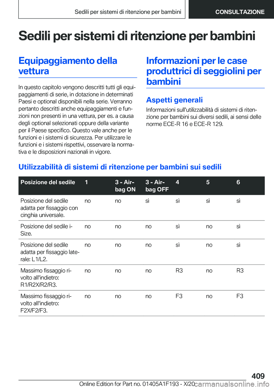 BMW M5 2021  Libretti Di Uso E manutenzione (in Italian) �S�e�d�i�l�i��p�e�r��s�i�s�t�e�m�i��d�i��r�i�t�e�n�z�i�o�n�e��p�e�r��b�a�m�b�i�n�i�E�q�u�i�p�a�g�g�i�a�m�e�n�t�o��d�e�l�l�a�v�e�t�t�u�r�a
�I�n��q�u�e�s�t�o��c�a�p�i�t�o�l�o��v�e�n�g�o�n�o��