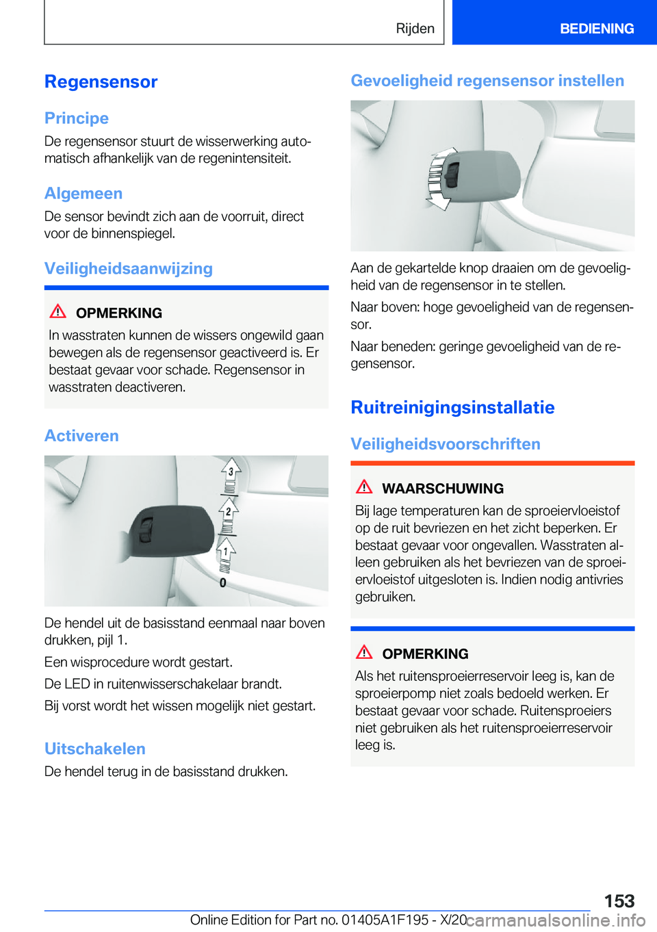 BMW M5 2021  Instructieboekjes (in Dutch) �R�e�g�e�n�s�e�n�s�o�r
�P�r�i�n�c�i�p�e �D�e��r�e�g�e�n�s�e�n�s�o�r��s�t�u�u�r�t��d�e��w�i�s�s�e�r�w�e�r�k�i�n�g��a�u�t�oj
�m�a�t�i�s�c�h��a�f�h�a�n�k�e�l�i�j�k��v�a�n��d�e��r�e�g�e�n�i�n�t�