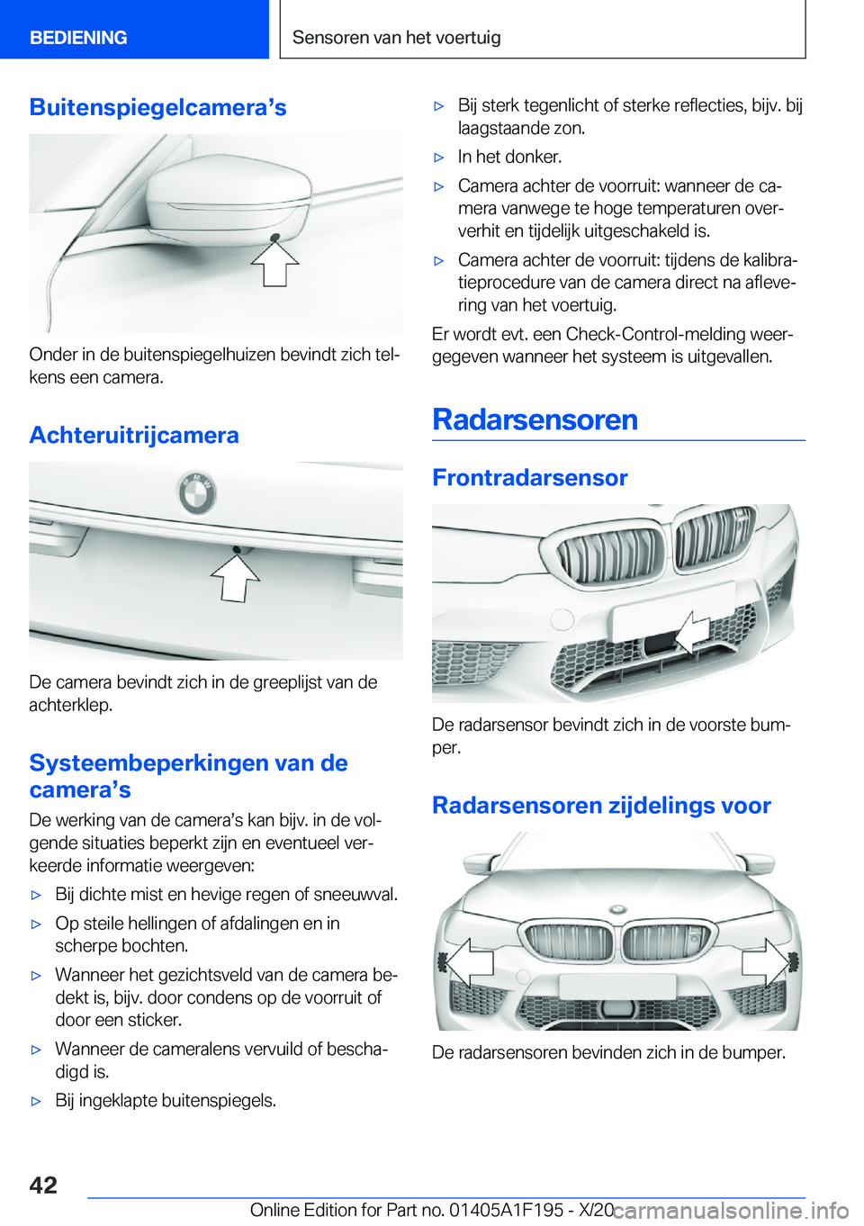 BMW M5 2021  Instructieboekjes (in Dutch) �B�u�i�t�e�n�s�p�i�e�g�e�l�c�a�m�e�r�as�s
�O�n�d�e�r��i�n��d�e��b�u�i�t�e�n�s�p�i�e�g�e�l�h�u�i�z�e�n��b�e�v�i�n�d�t��z�i�c�h��t�e�lj
�k�e�n�s��e�e�n��c�a�m�e�r�a�.
�A�c�h�t�e�r�u�i�t�r�i�j�