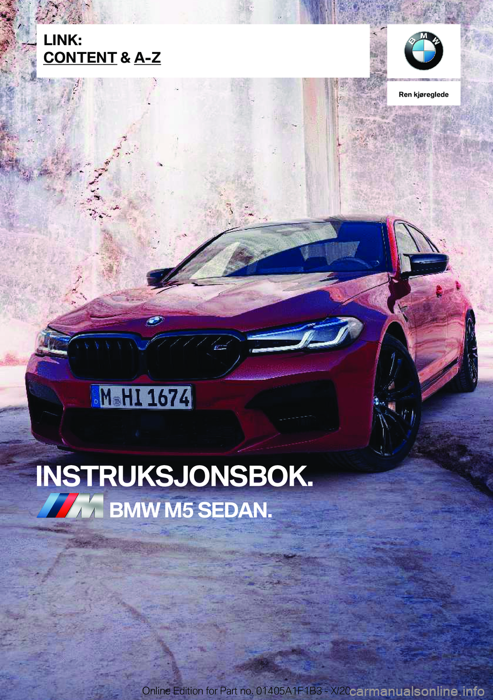 BMW M5 2021  InstruksjonsbØker (in Norwegian) �R�e�n��k�j�