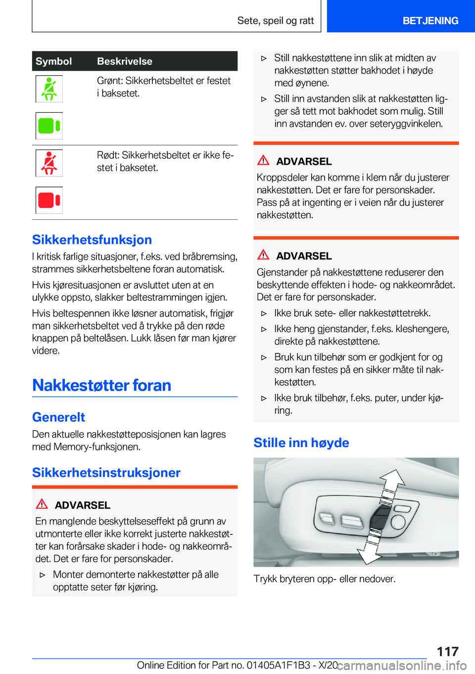 BMW M5 2021  InstruksjonsbØker (in Norwegian) �S�y�m�b�o�l�B�e�s�k�r�i�v�e�l�s�e�G�r�