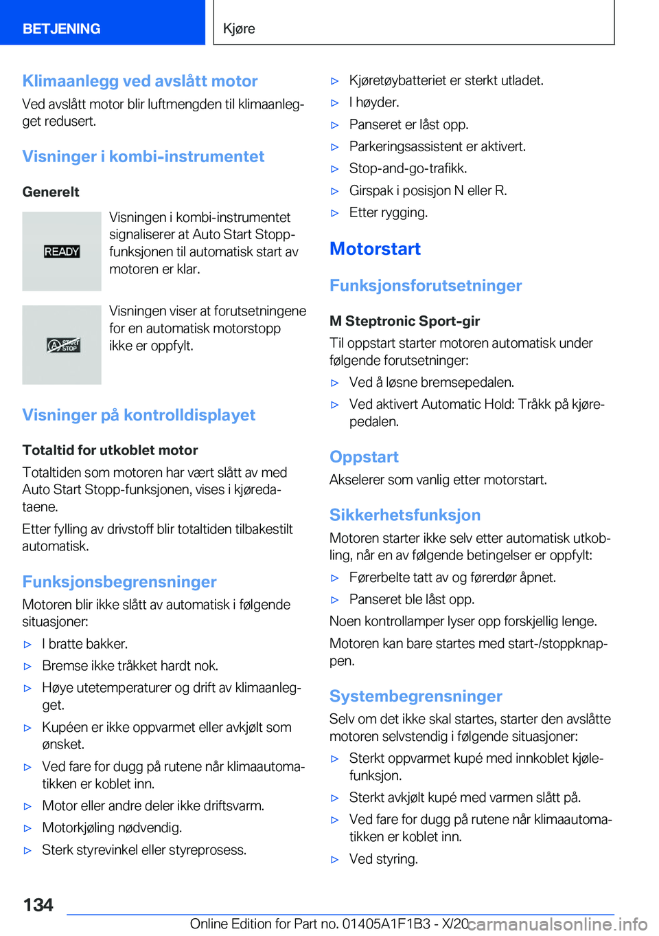 BMW M5 2021  InstruksjonsbØker (in Norwegian) �K�l�i�m�a�a�n�l�e�g�g��v�e�d��a�v�s�l�å�t�t��m�o�t�o�r�V�e�d��a�v�s�l�å�t�t��m�o�t�o�r��b�l�i�r��l�u�f�t�m�e�n�g�d�e�n��t�i�l��k�l�i�m�a�a�n�l�e�gj
�g�e�t��r�e�d�u�s�e�r�t�.
�V�i�s�n�i�n