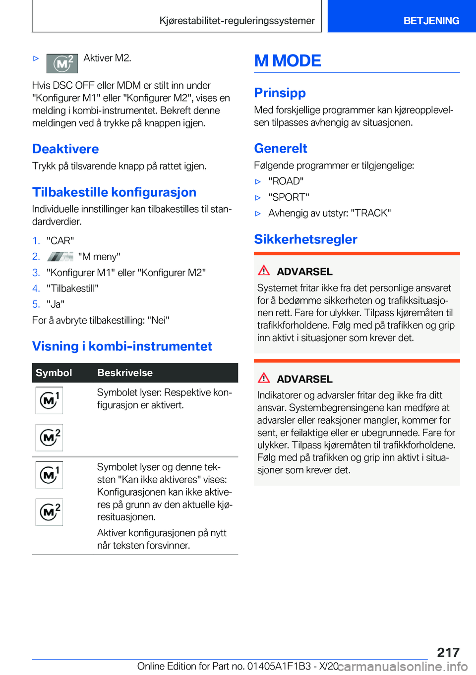 BMW M5 2021  InstruksjonsbØker (in Norwegian) 'x�A�k�t�i�v�e�r��M�2�.
�H�v�i�s��D�S�C��O�F�F��e�l�l�e�r��M�D�M��e�r��s�t�i�l�t��i�n�n��u�n�d�e�r��K�o�n�f�i�g�u�r�e�r��M�1���e�l�l�e�r���K�o�n�f�i�g�u�r�e�r��M�2��,��v�i�s�e�s�