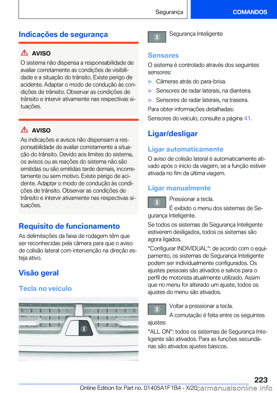 BMW M5 2021  Manual do condutor (in Portuguese) �I�n�d�i�c�a�