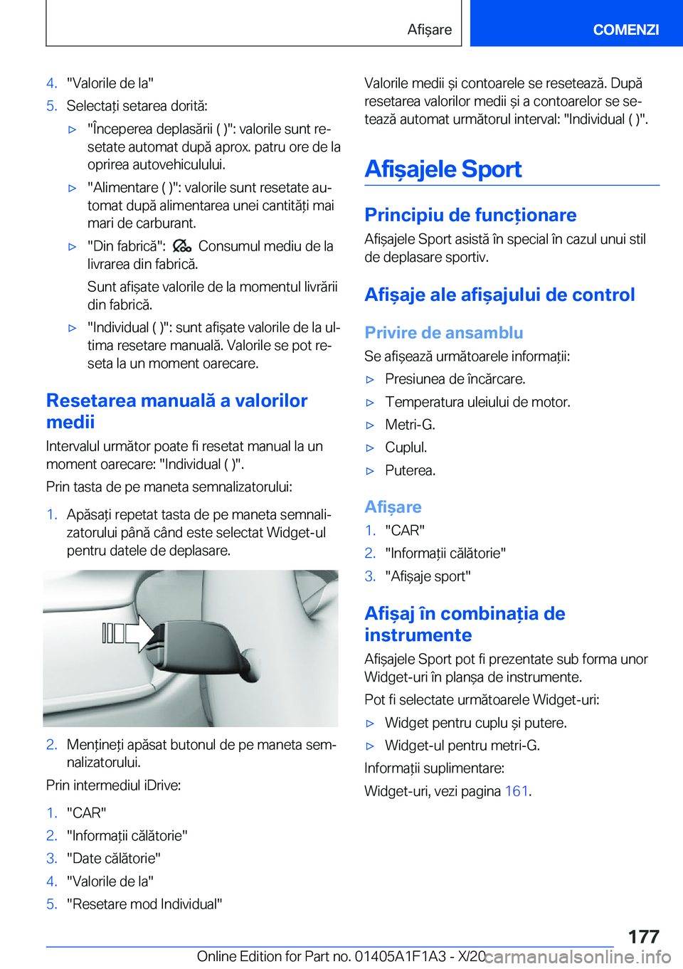 BMW M5 2021  Ghiduri De Utilizare (in Romanian) �4�.��V�a�l�o�r�i�l�e��d�e��l�a��5�.�S�e�l�e�c�t�a*�i��s�e�t�a�r�e�a��d�o�r�i�t�ă�:'x��