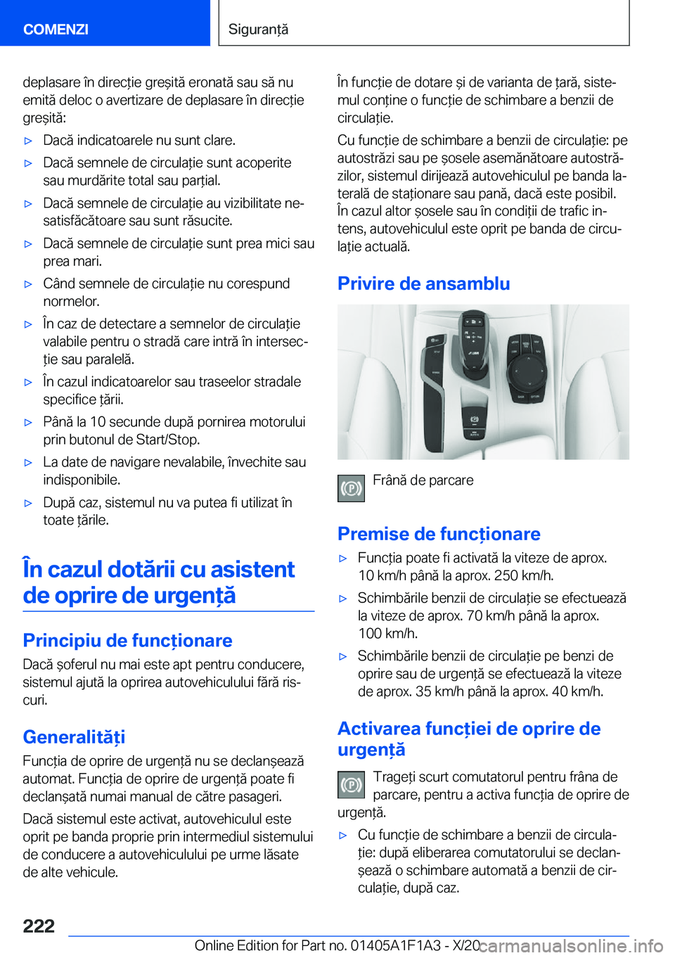 BMW M5 2021  Ghiduri De Utilizare (in Romanian) �d�e�p�l�a�s�a�r�e��