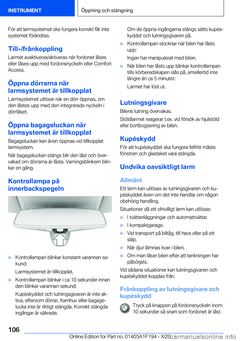 BMW M5 2021  InstruktionsbÖcker (in Swedish) �F�