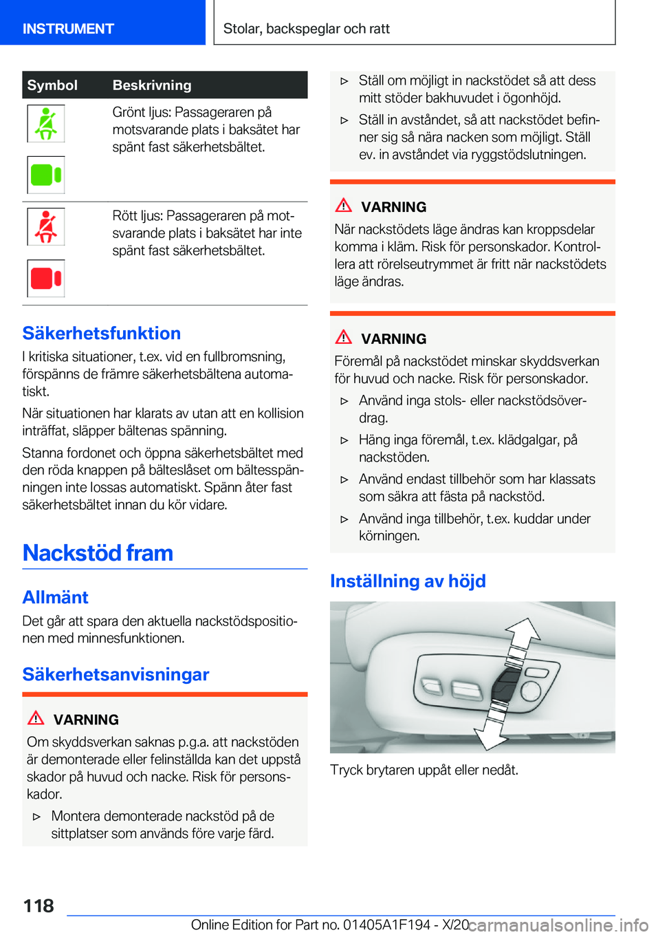 BMW M5 2021  InstruktionsbÖcker (in Swedish) �S�y�m�b�o�l�B�e�s�k�r�i�v�n�i�n�g�G�r�