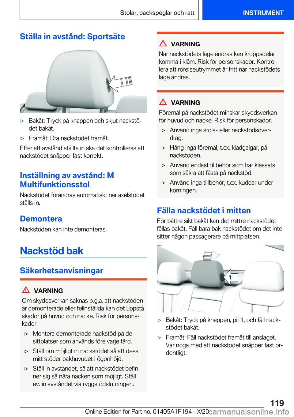 BMW M5 2021  InstruktionsbÖcker (in Swedish) �S�t�ä�l�l�a��i�n��a�v�s�t�å�n�d�:��S�p�o�r�t�s�ä�t�e'x�B�a�k�å�t�:��T�r�y�c�k��p�å��k�n�a�p�p�e�n��o�c�h��s�k�j�u�t��n�a�c�k�s�t�