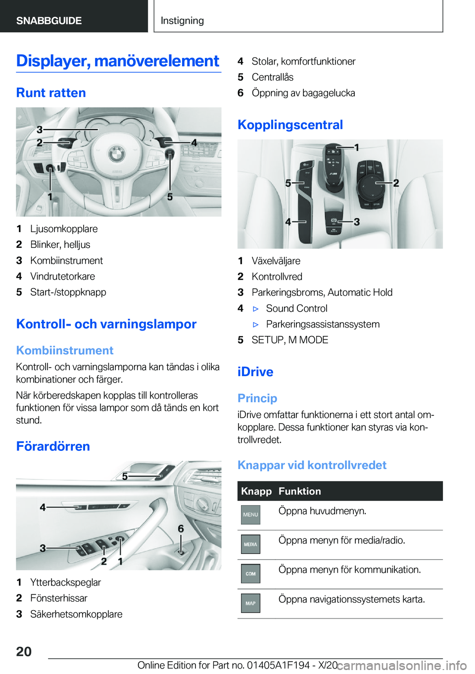BMW M5 2021  InstruktionsbÖcker (in Swedish) �D�i�s�p�l�a�y�e�r�,��m�a�n�