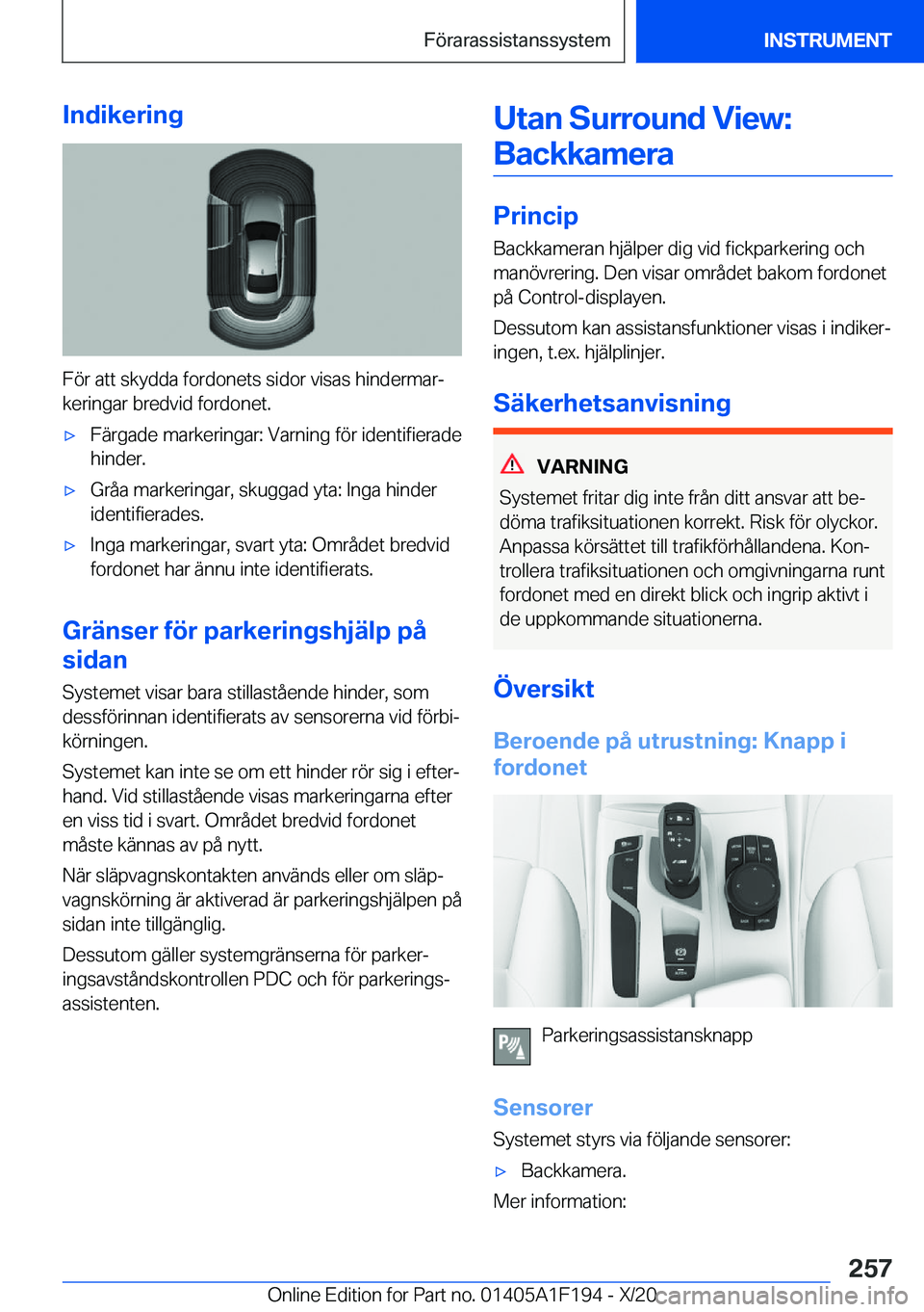 BMW M5 2021  InstruktionsbÖcker (in Swedish) �I�n�d�i�k�e�r�i�n�g
�F�