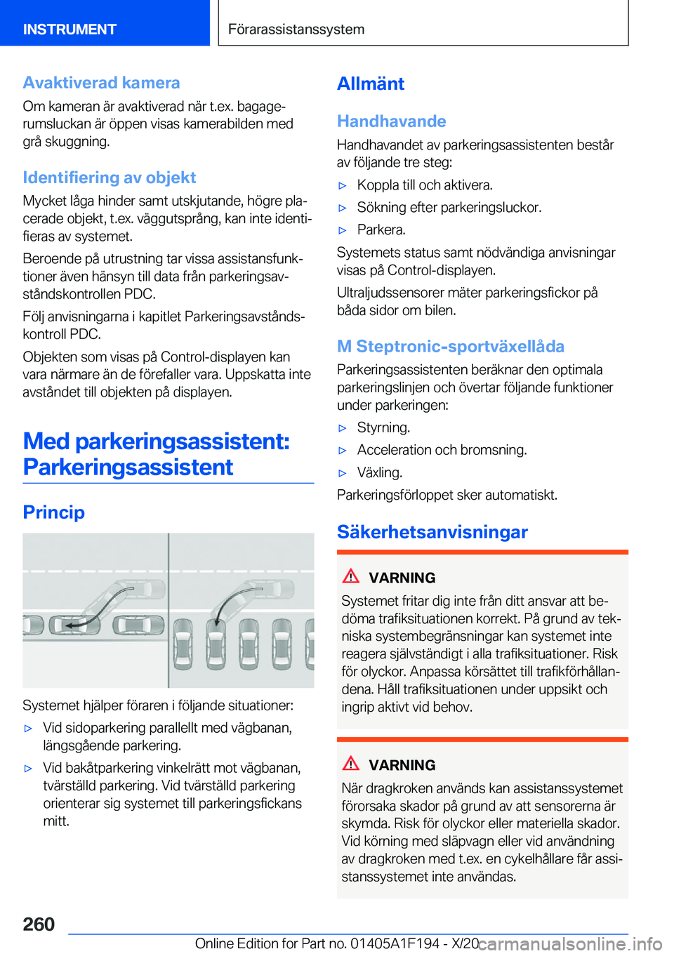 BMW M5 2021  InstruktionsbÖcker (in Swedish) �A�v�a�k�t�i�v�e�r�a�d��k�a�m�e�r�a
�O�m��k�a�m�e�r�a�n��ä�r��a�v�a�k�t�i�v�e�r�a�d��n�ä�r��t�.�e�x�.��b�a�g�a�g�ej
�r�u�m�s�l�u�c�k�a�n��ä�r��