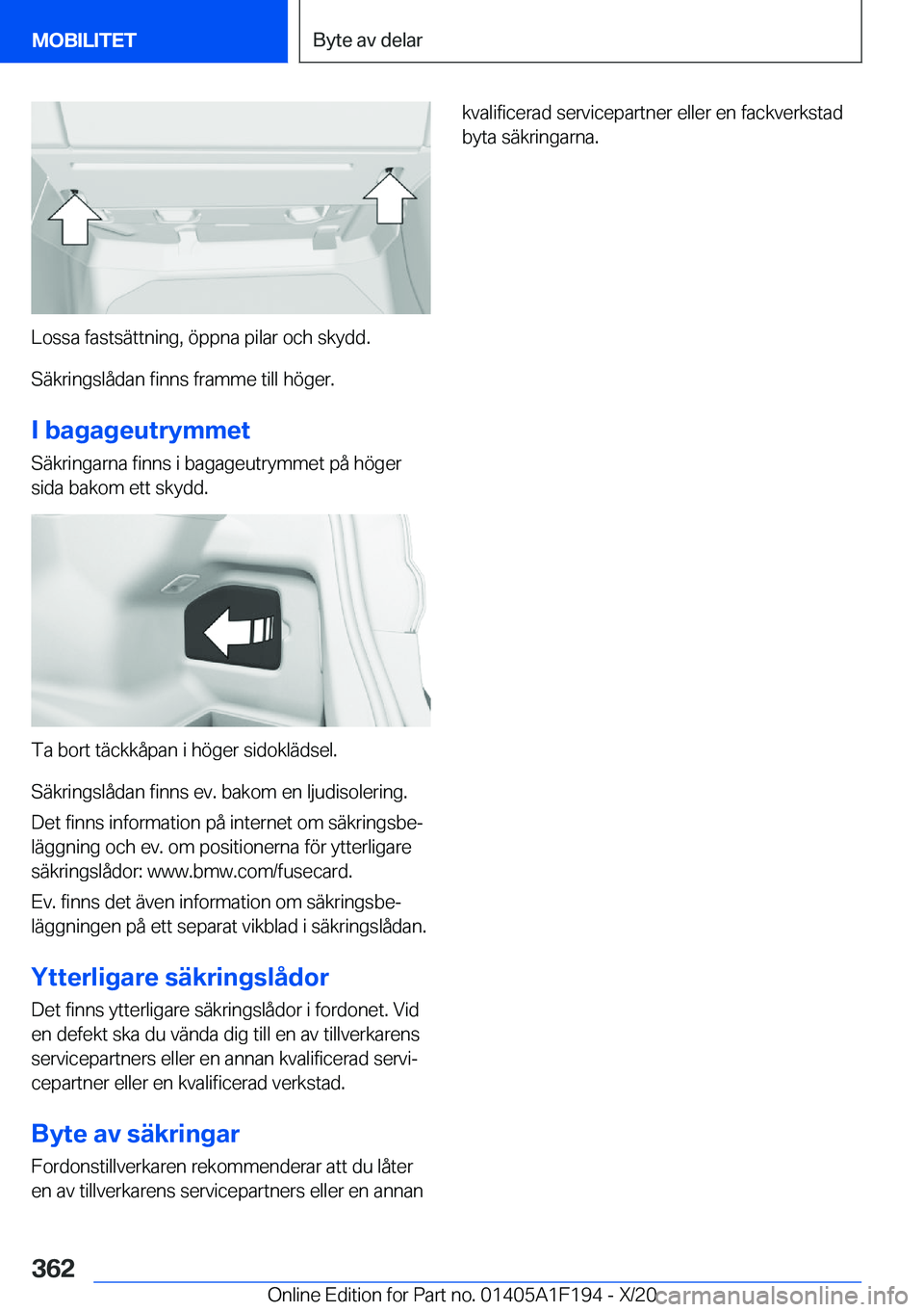 BMW M5 2021  InstruktionsbÖcker (in Swedish) �L�o�s�s�a��f�a�s�t�s�ä�t�t�n�i�n�g�,��