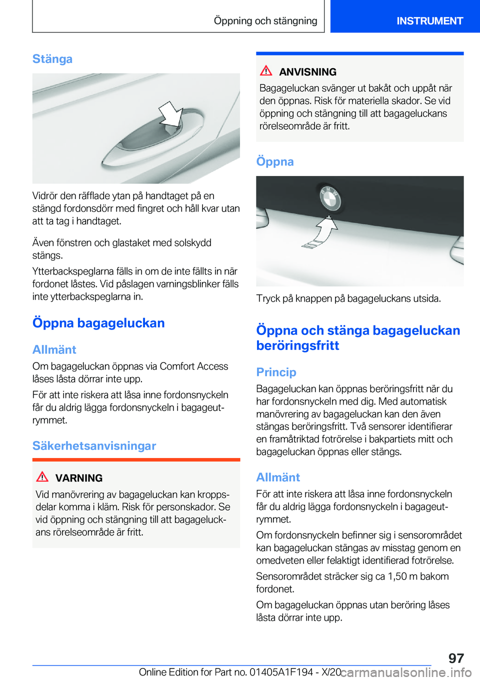 BMW M5 2021  InstruktionsbÖcker (in Swedish) �S�t�ä�n�g�a
�V�i�d�r�