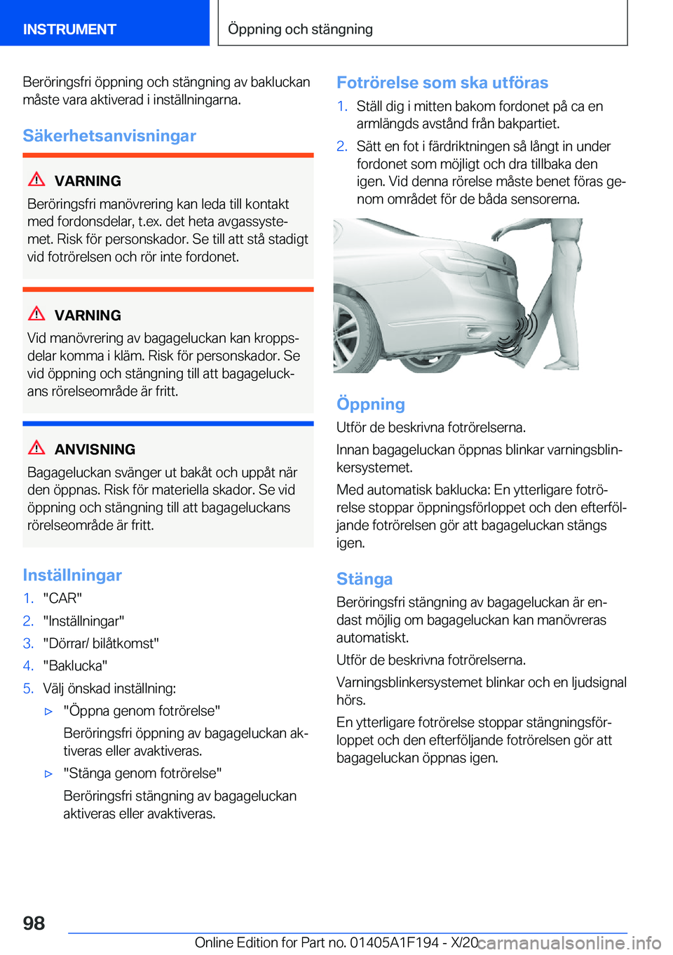 BMW M5 2021  InstruktionsbÖcker (in Swedish) �B�e�r�
