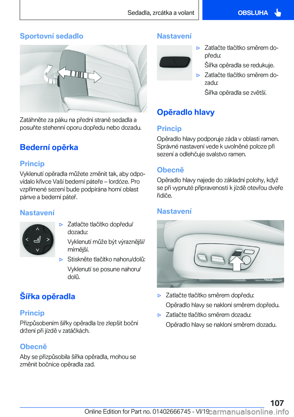 BMW M5 2020  Návod na použití (in Czech) �S�p�o�r�t�o�v�n�