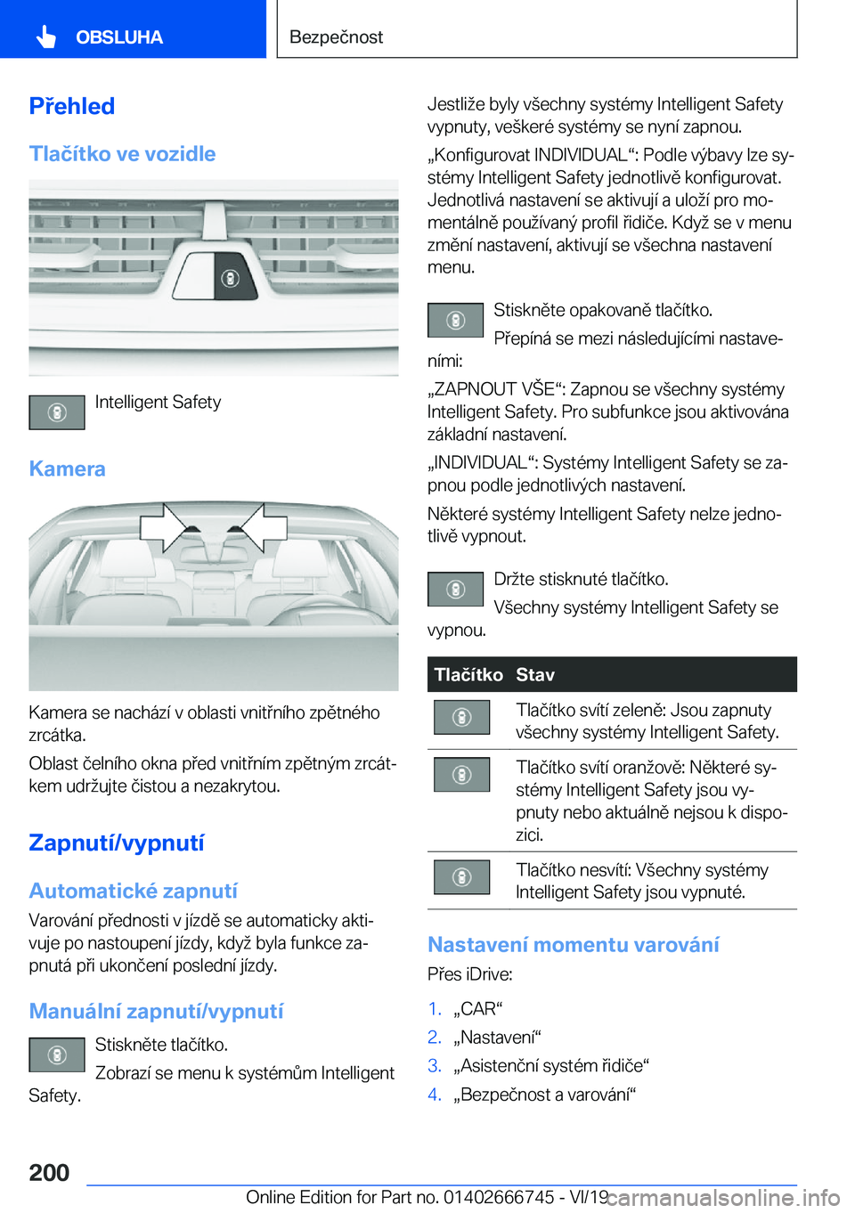 BMW M5 2020  Návod na použití (in Czech) �P�e�h�l�e�d
�T�l�a�č�