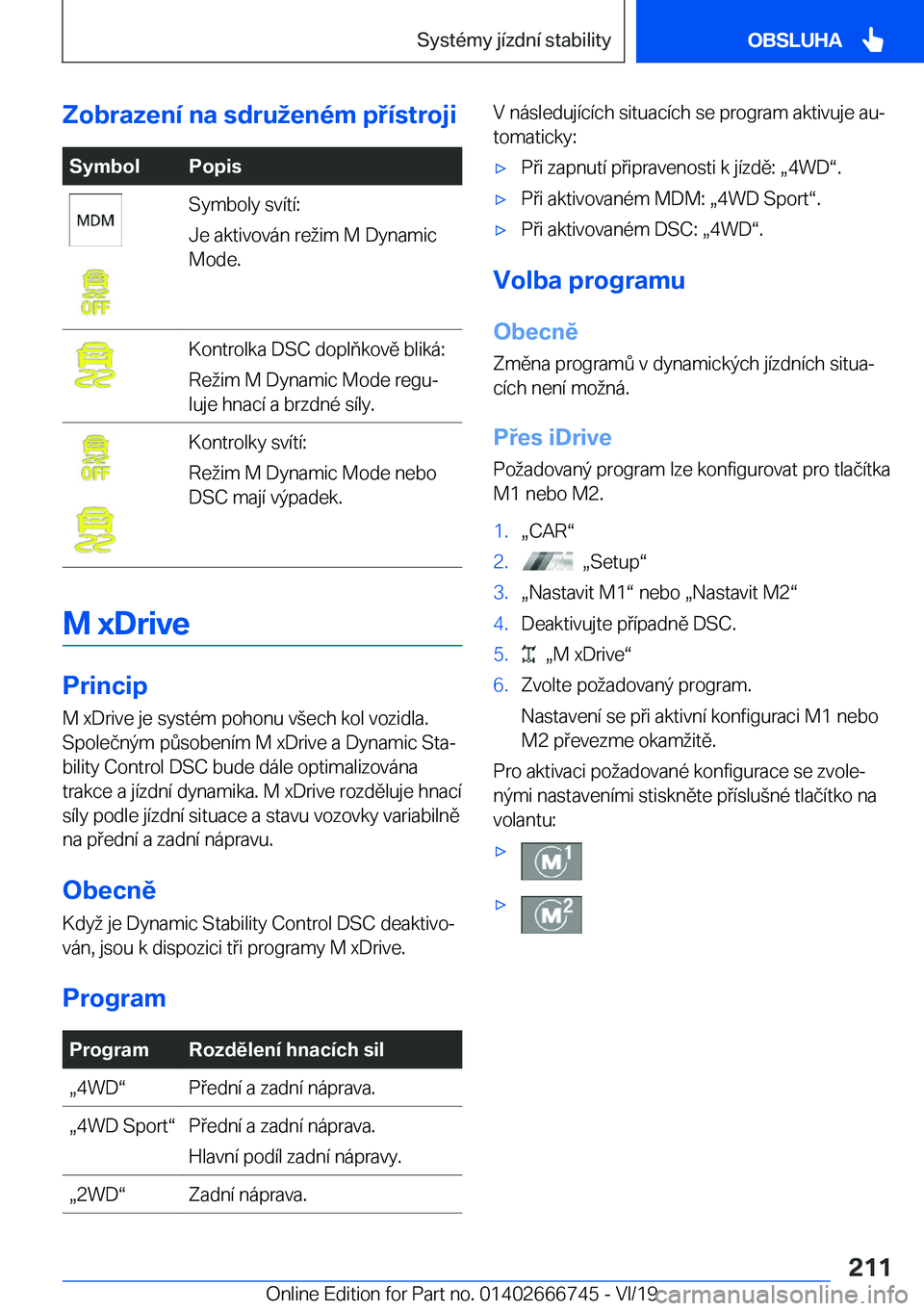 BMW M5 2020  Návod na použití (in Czech) �Z�o�b�r�a�z�e�n�