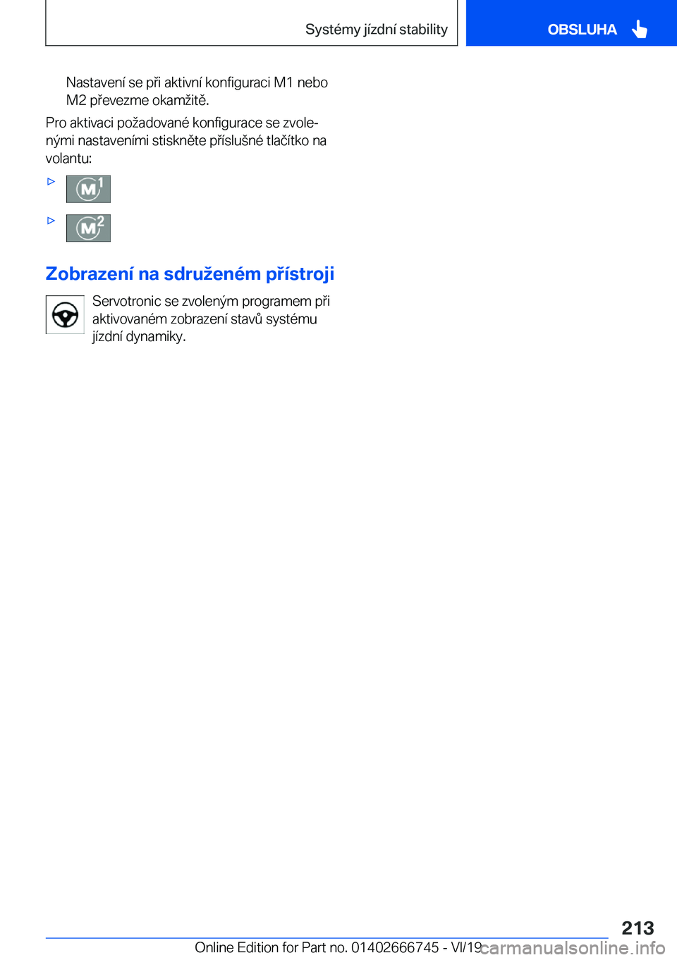 BMW M5 2020  Návod na použití (in Czech) �N�a�s�t�a�v�e�n�