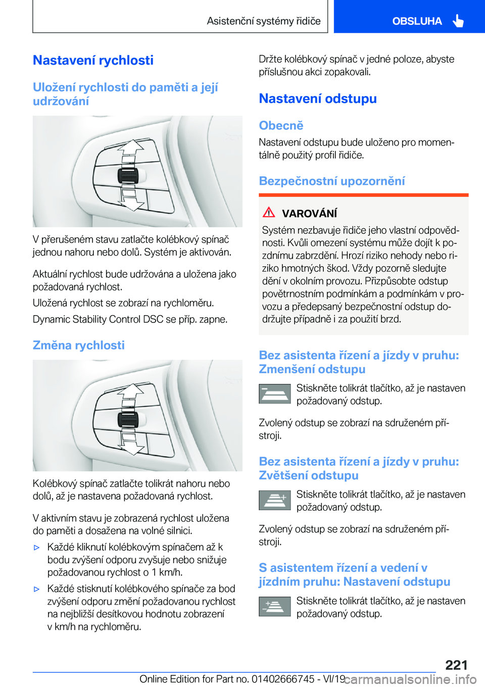 BMW M5 2020  Návod na použití (in Czech) �N�a�s�t�a�v�e�n�