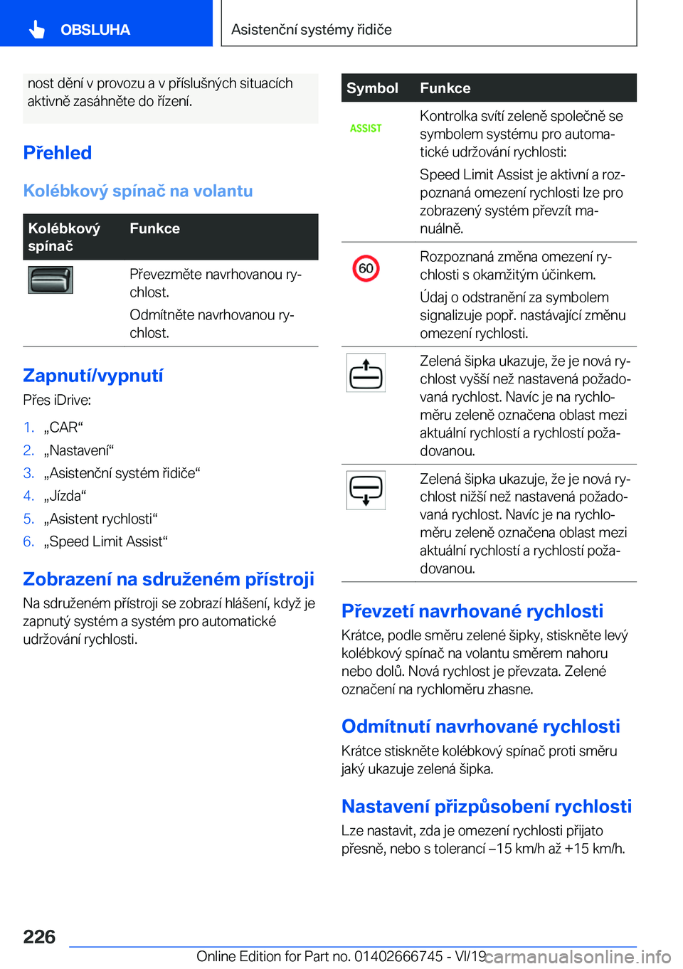 BMW M5 2020  Návod na použití (in Czech) �n�o�s�t��d�