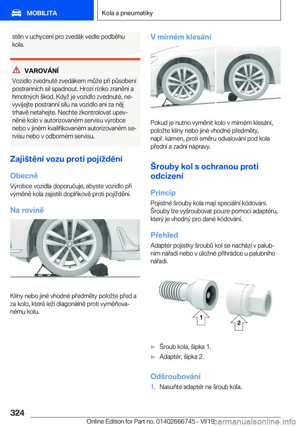 BMW M5 2020  Návod na použití (in Czech) �s�t�