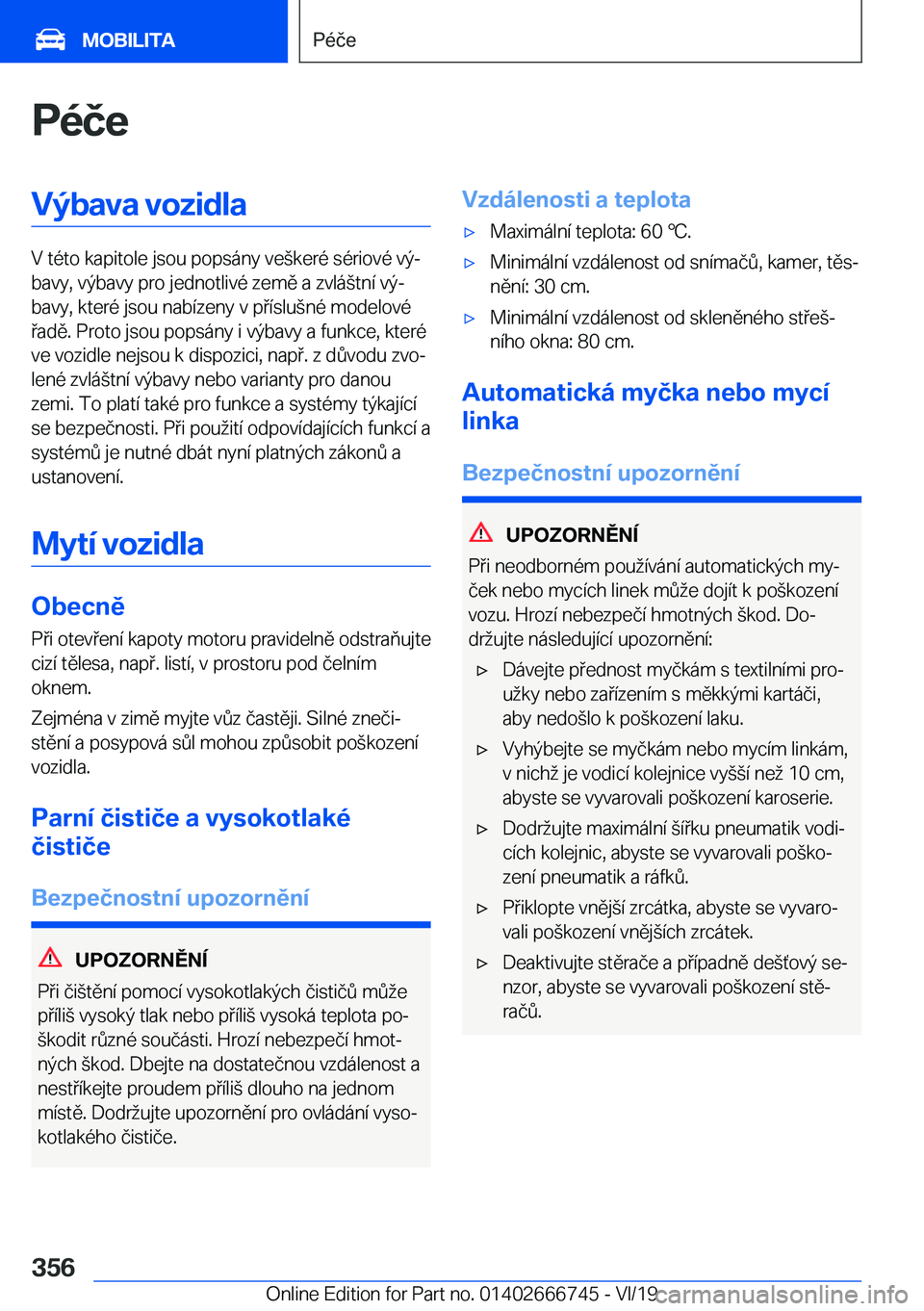 BMW M5 2020  Návod na použití (in Czech) �P�