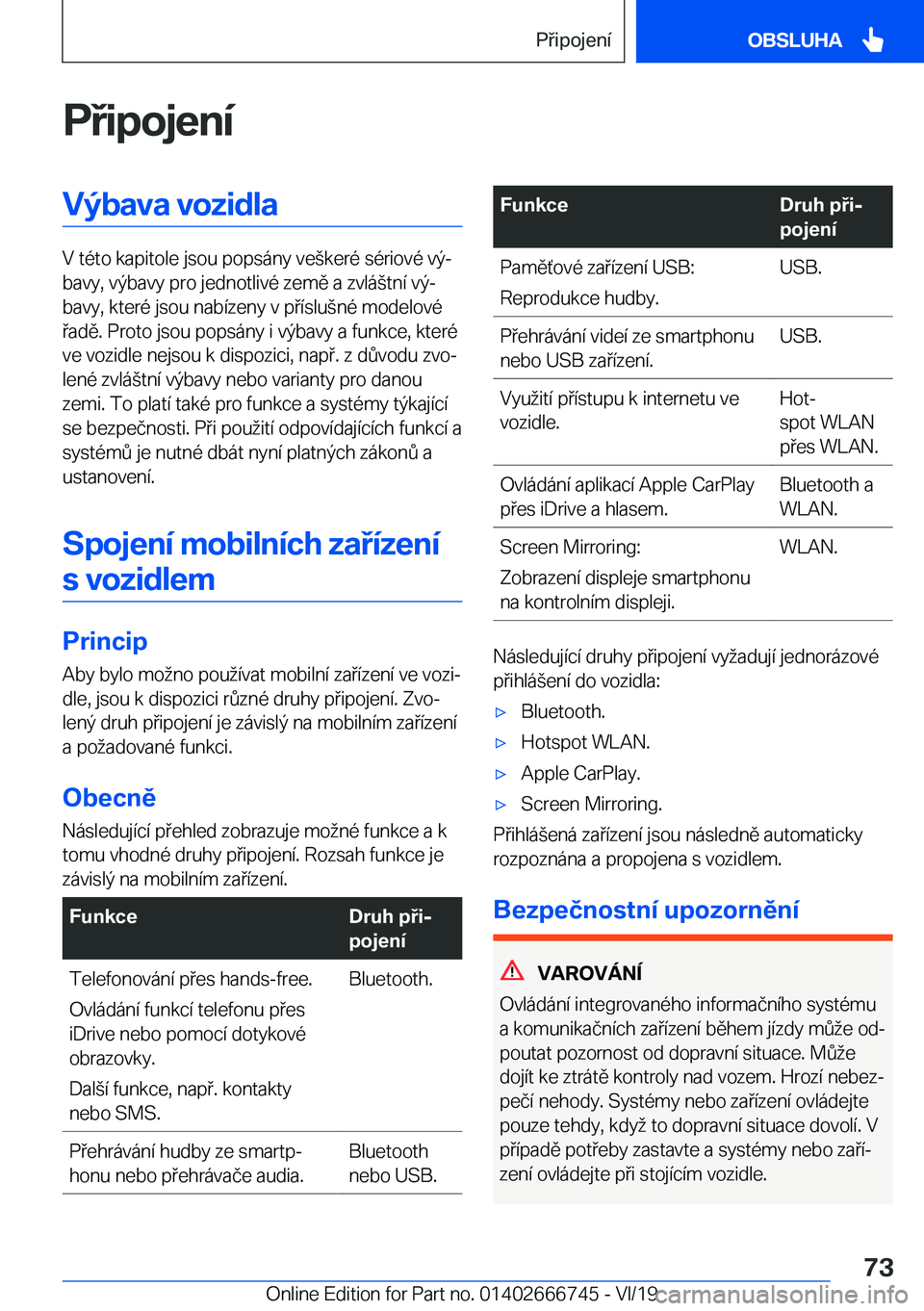 BMW M5 2020  Návod na použití (in Czech) �P�i�p�o�j�e�n�