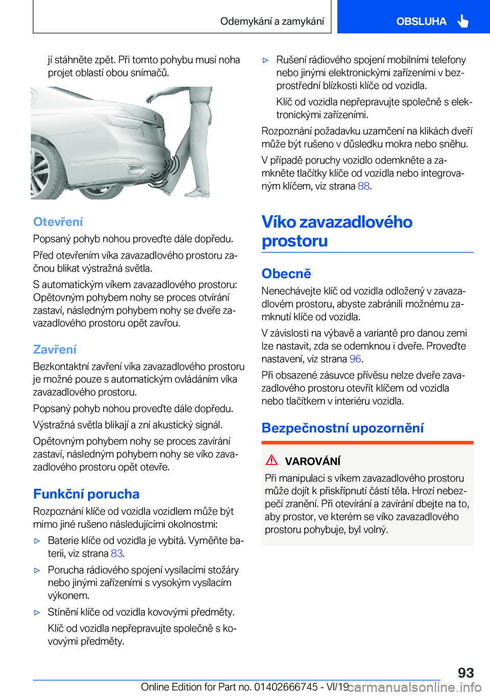 BMW M5 2020  Návod na použití (in Czech) �j�