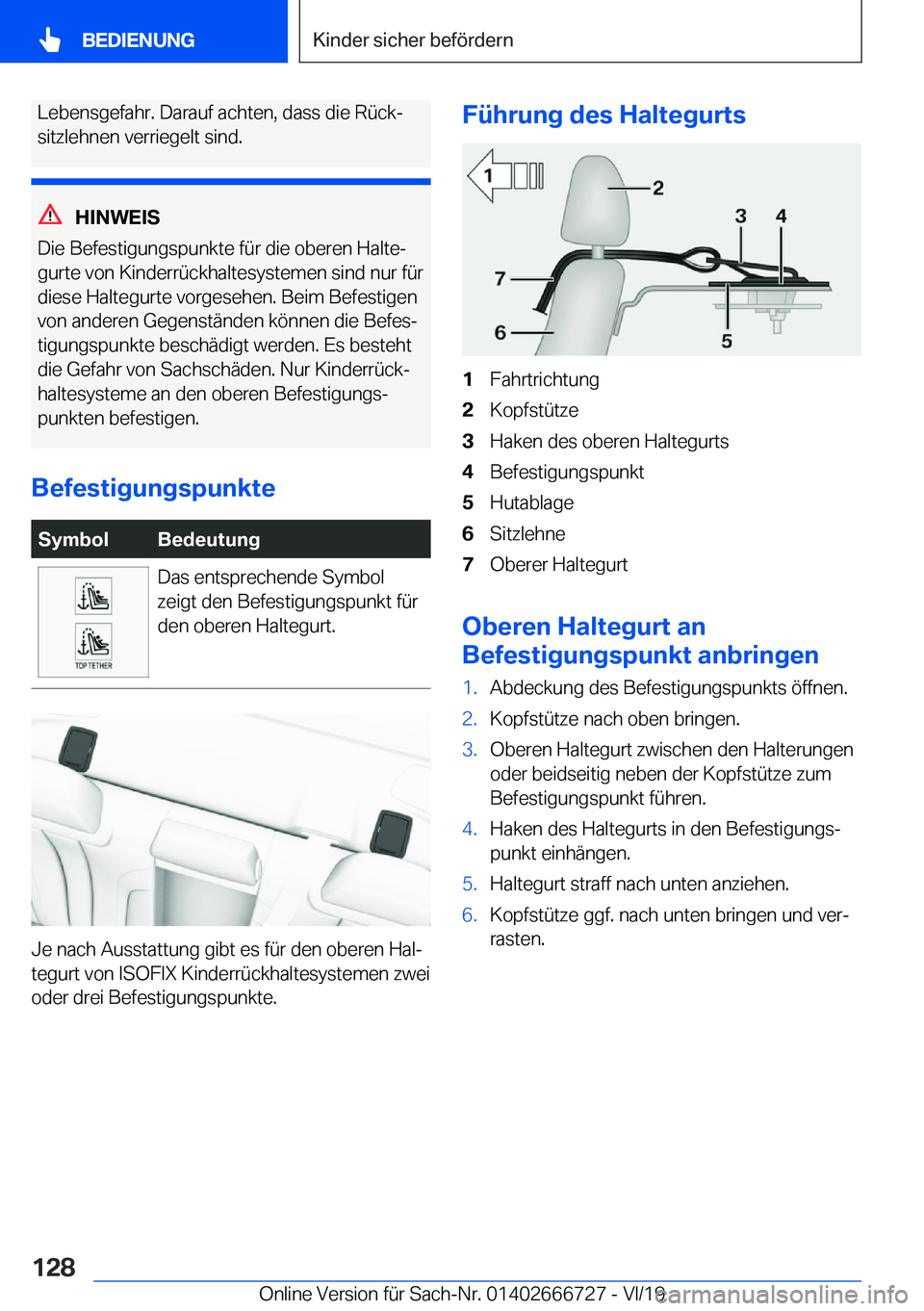 BMW M5 2020  Betriebsanleitungen (in German) �L�e�b�e�n�s�g�e�f�a�h�r�.��D�a�r�a�u�f��a�c�h�t�e�n�,��d�a�s�s��d�i�e��R�