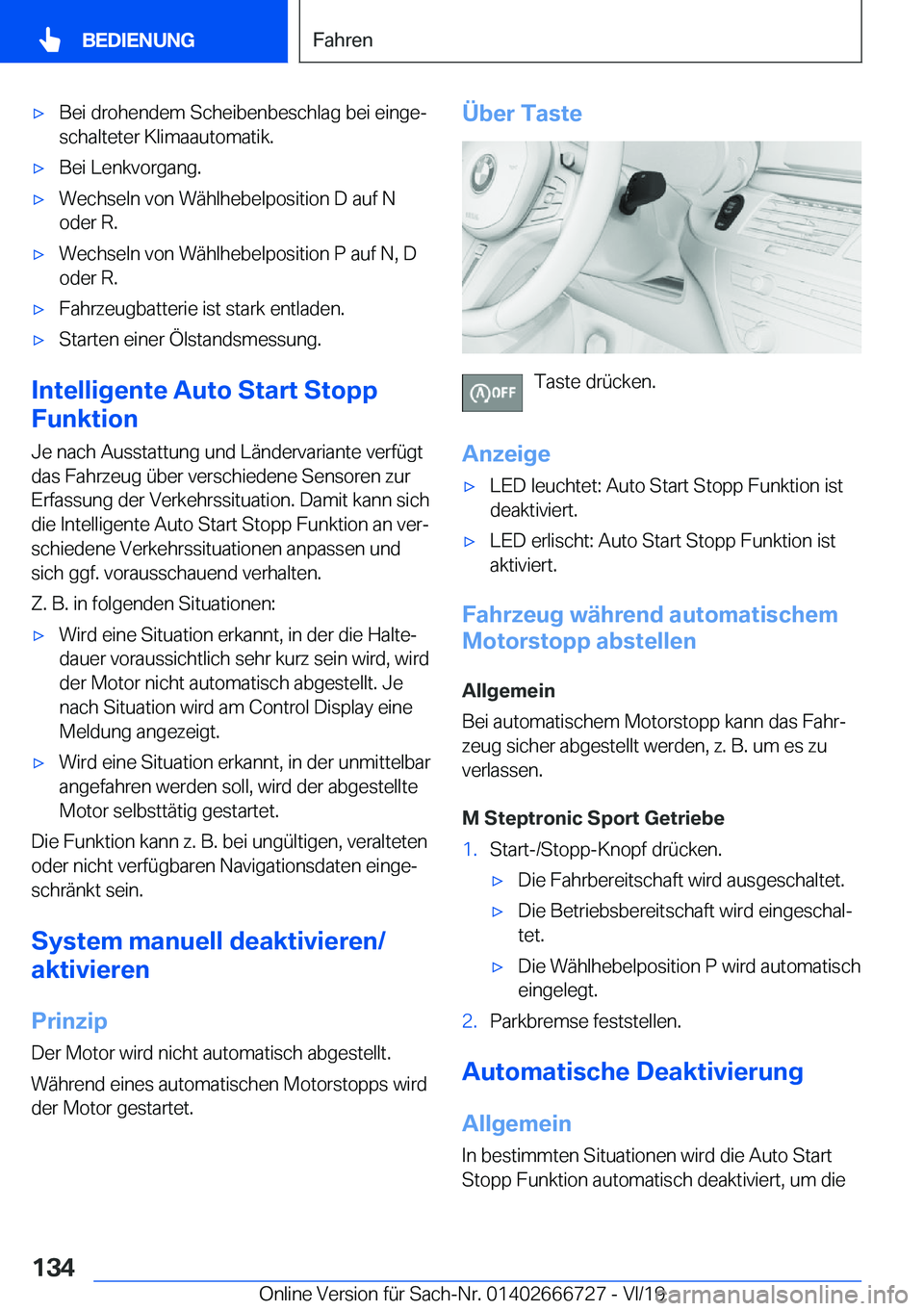 BMW M5 2020  Betriebsanleitungen (in German) 'x�B�e�i��d�r�o�h�e�n�d�e�m��S�c�h�e�i�b�e�n�b�e�s�c�h�l�a�g��b�e�i��e�i�n�g�ej�s�c�h�a�l�t�e�t�e�r��K�l�i�m�a�a�u�t�o�m�a�t�i�k�.'x�B�e�i��L�e�n�k�v�o�r�g�a�n�g�.'x�W�e�c�h�s�e�l�n