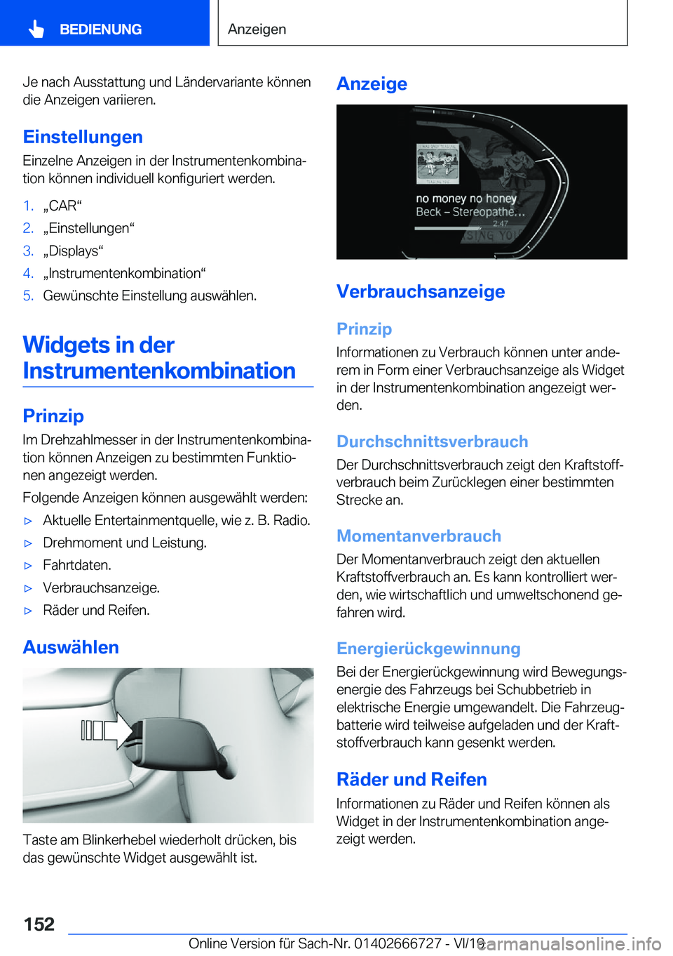 BMW M5 2020  Betriebsanleitungen (in German) �J�e��n�a�c�h��A�u�s�s�t�a�t�t�u�n�g��u�n�d��L�