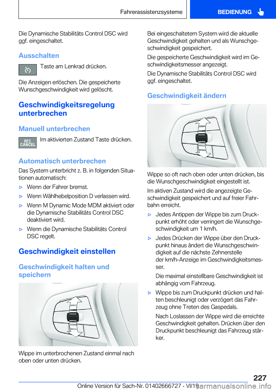 BMW M5 2020  Betriebsanleitungen (in German) �D�i�e��D�y�n�a�m�i�s�c�h�e��S�t�a�b�i�l�i�t�