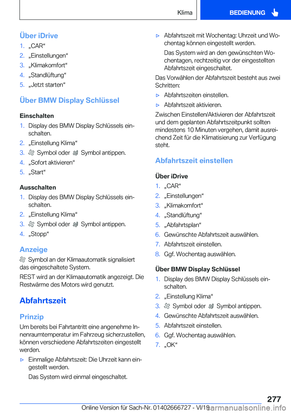 BMW M5 2020  Betriebsanleitungen (in German) �