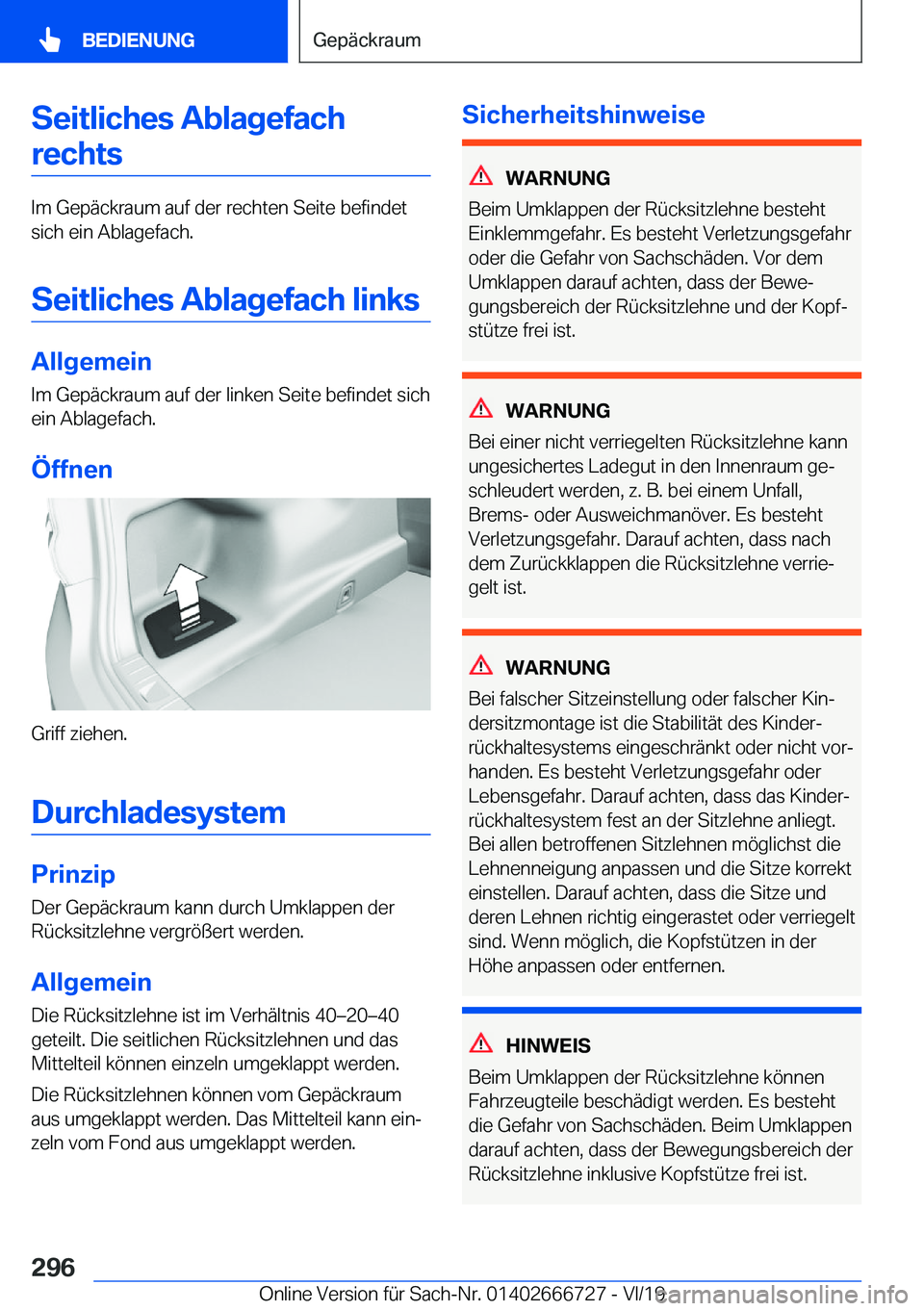 BMW M5 2020  Betriebsanleitungen (in German) �S�e�i�t�l�i�c�h�e�s��A�b�l�a�g�e�f�a�c�h�r�e�c�h�t�s
�I�m��G�e�p�