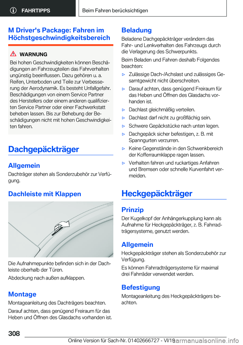 BMW M5 2020  Betriebsanleitungen (in German) �M��D�r�i�v�e�r�'�s��P�a�c�k�a�g�e�:��F�a�h�r�e�n��i�m
�H�
