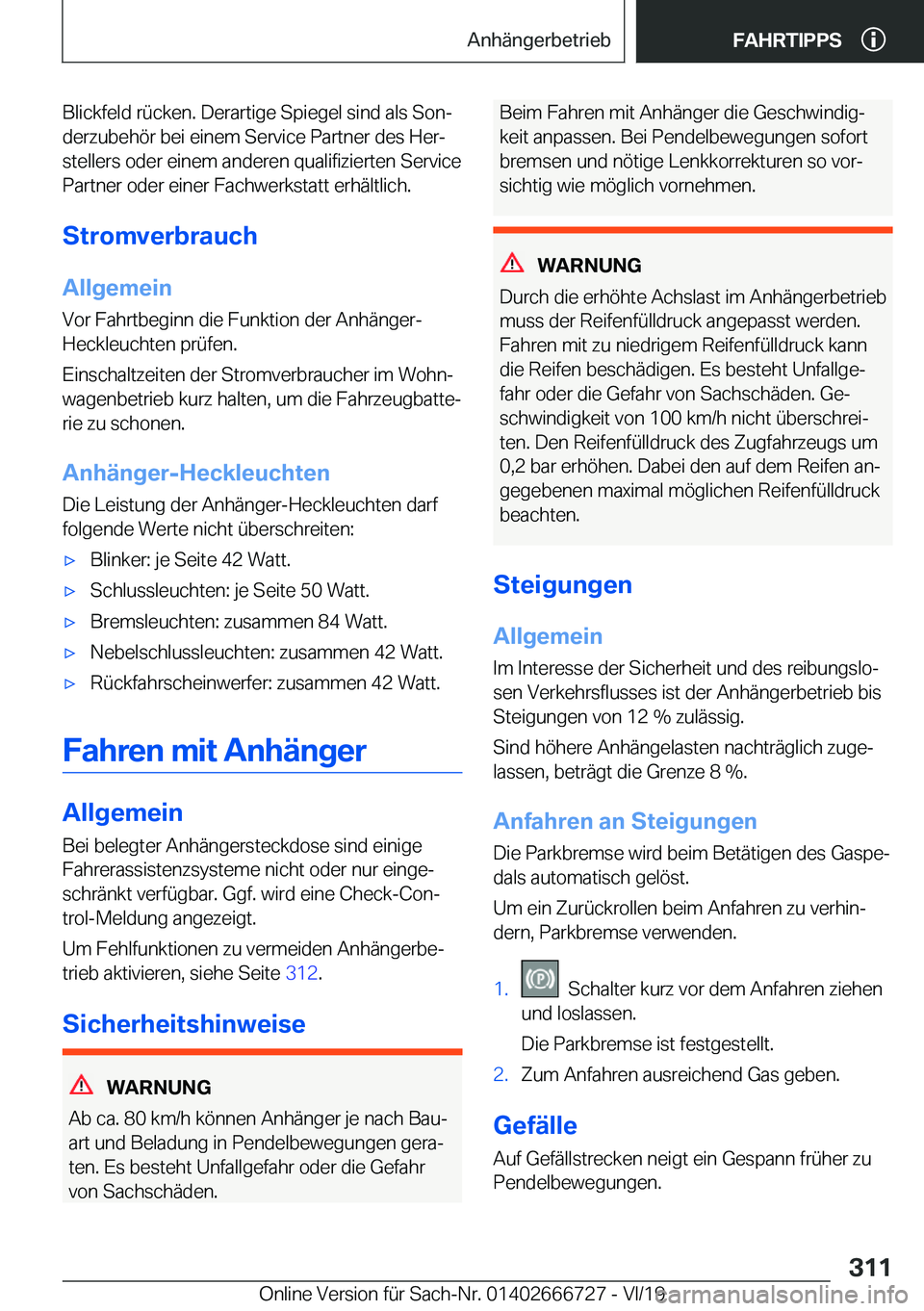 BMW M5 2020  Betriebsanleitungen (in German) �B�l�i�c�k�f�e�l�d��r�