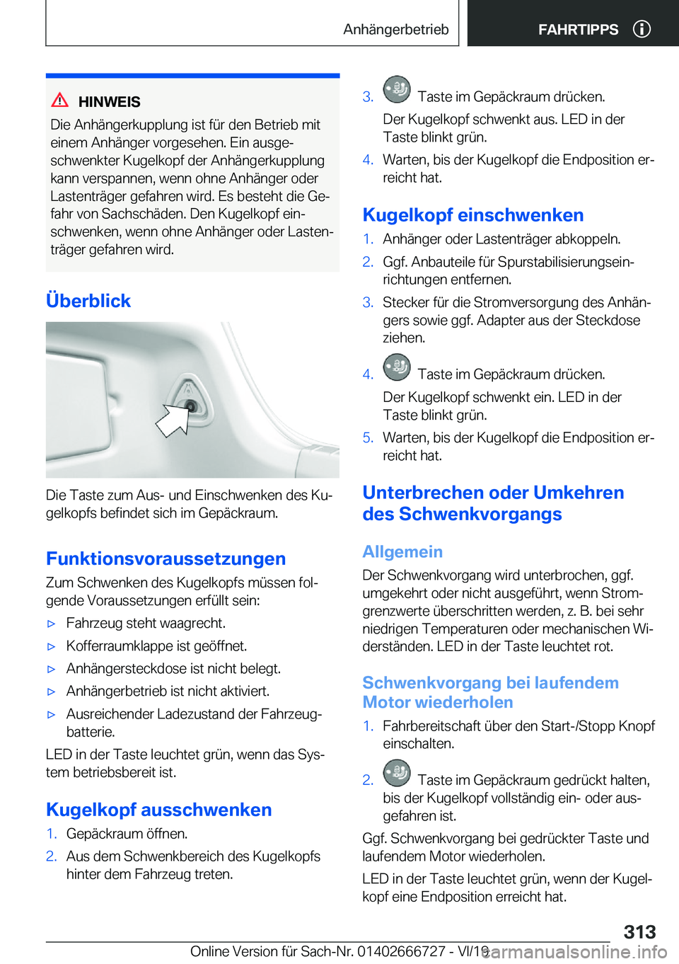 BMW M5 2020  Betriebsanleitungen (in German) �H�I�N�W�E�I�S
�D�i�e��A�n�h�