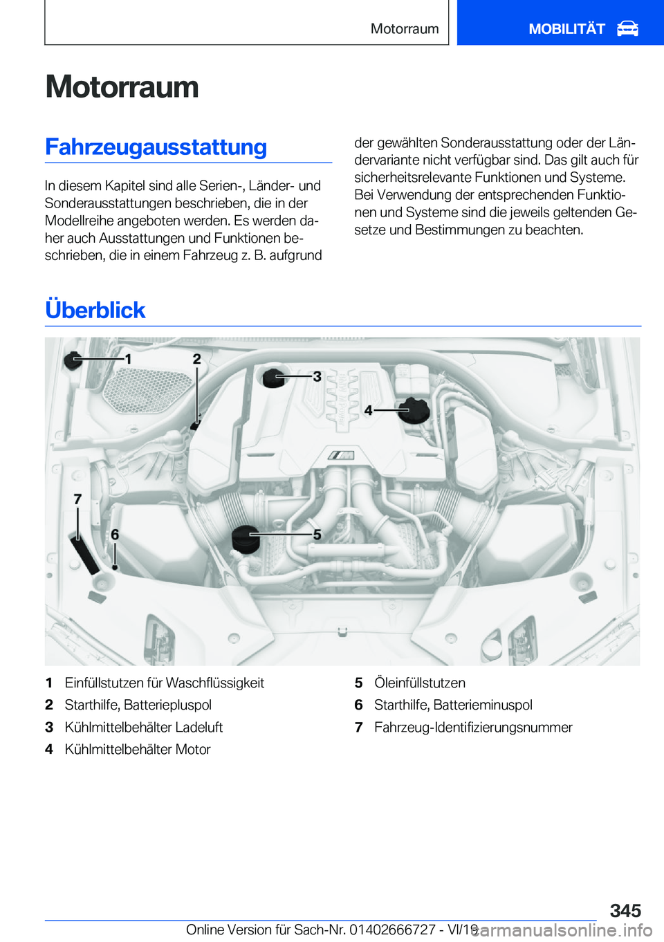 BMW M5 2020  Betriebsanleitungen (in German) �M�o�t�o�r�r�a�u�m�F�a�h�r�z�e�u�g�a�u�s�s�t�a�t�t�u�n�g
�I�n��d�i�e�s�e�m��K�a�p�i�t�e�l��s�i�n�d��a�l�l�e��S�e�r�i�e�n�-�,��L�