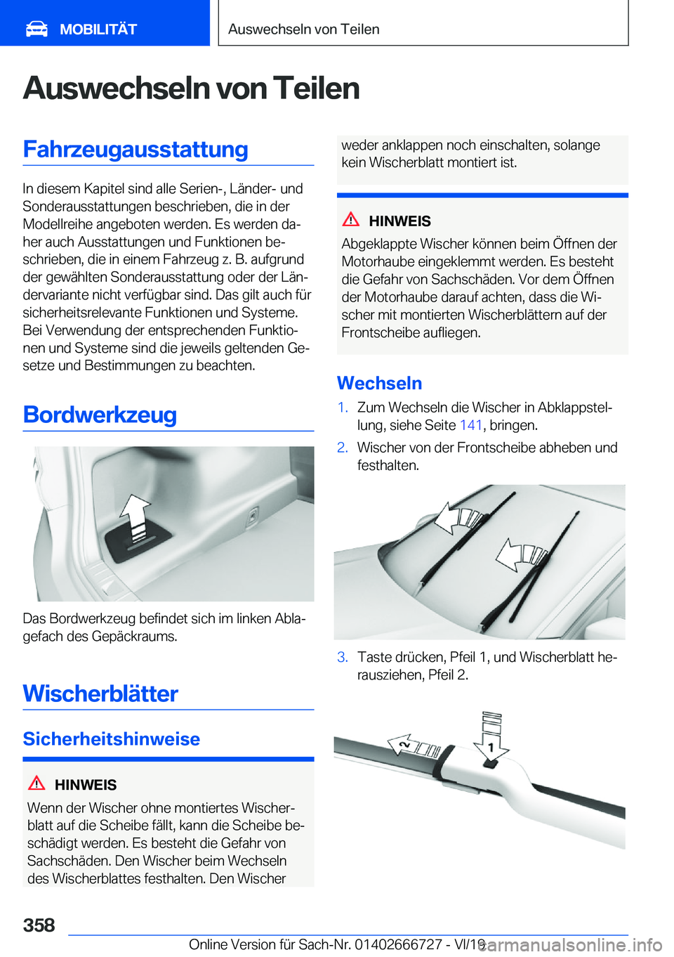 BMW M5 2020  Betriebsanleitungen (in German) �A�u�s�w�e�c�h�s�e�l�n��v�o�n��T�e�i�l�e�n�F�a�h�r�z�e�u�g�a�u�s�s�t�a�t�t�u�n�g
�I�n��d�i�e�s�e�m��K�a�p�i�t�e�l��s�i�n�d��a�l�l�e��S�e�r�i�e�n�-�,��L�
