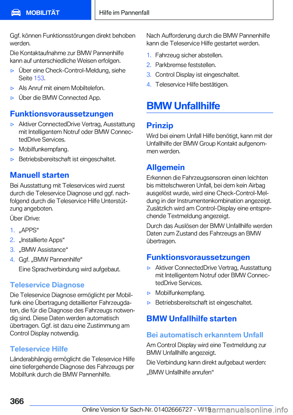 BMW M5 2020  Betriebsanleitungen (in German) �G�g�f�.��k�