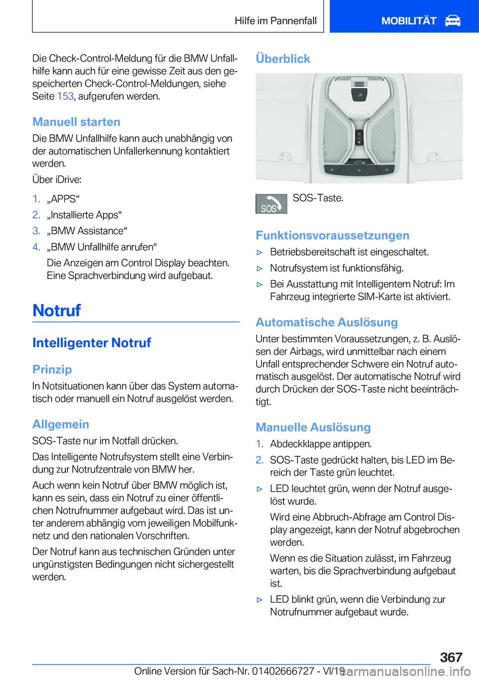 BMW M5 2020  Betriebsanleitungen (in German) �D�i�e��C�h�e�c�k�-�C�o�n�t�r�o�l�-�M�e�l�d�u�n�g��f�