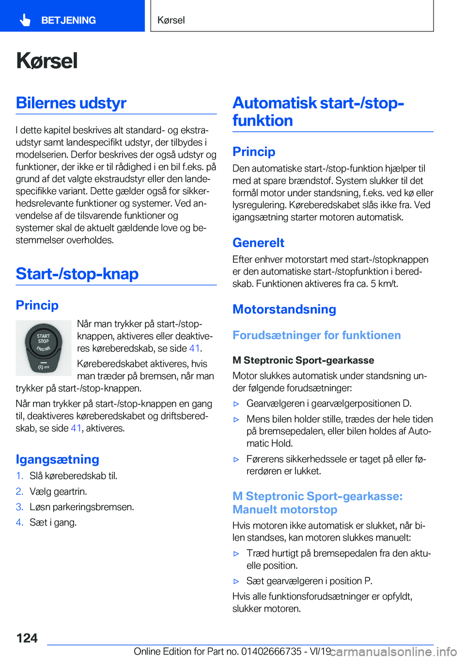 BMW M5 2020  InstruktionsbØger (in Danish) �K�