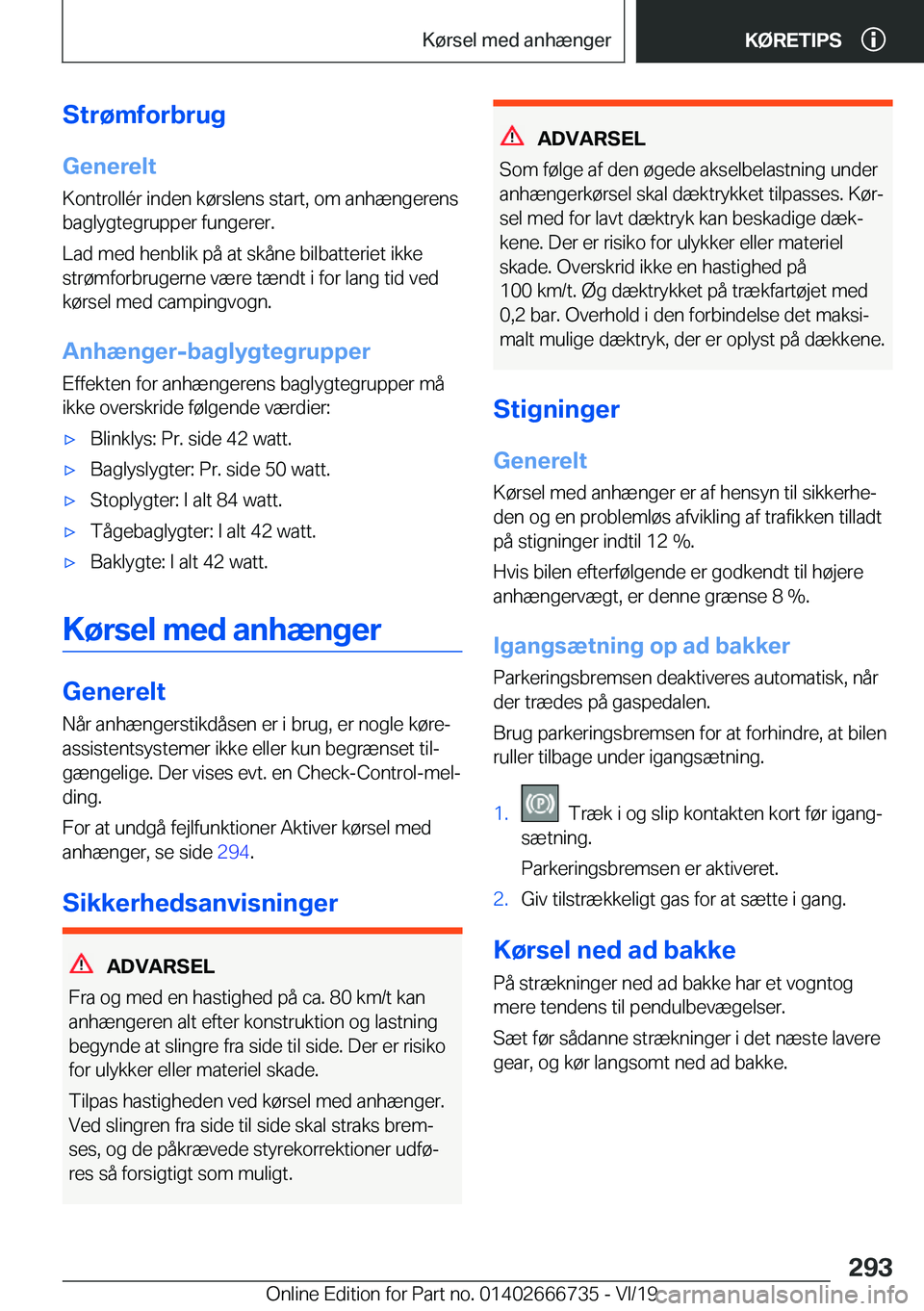 BMW M5 2020  InstruktionsbØger (in Danish) �S�t�r�