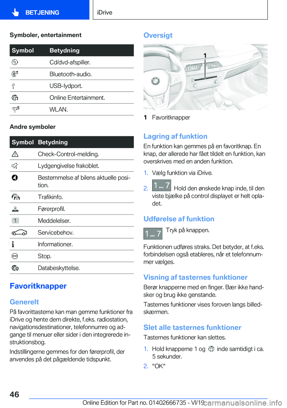 BMW M5 2020  InstruktionsbØger (in Danish) �S�y�m�b�o�l�e�r�,��e�n�t�e�r�t�a�i�n�m�e�n�t�S�y�m�b�o�l�B�e�t�y�d�n�i�n�g��C�d�/�d�v�d�-�a�f�s�p�i�l�l�e�r�.��B�l�u�e�t�o�o�t�h�-�a�u�d�i�o�.��U�S�B�-�l�y�d�p�o�r�t�.��O�n�l�i�n�e��E�n�t�e�r�t