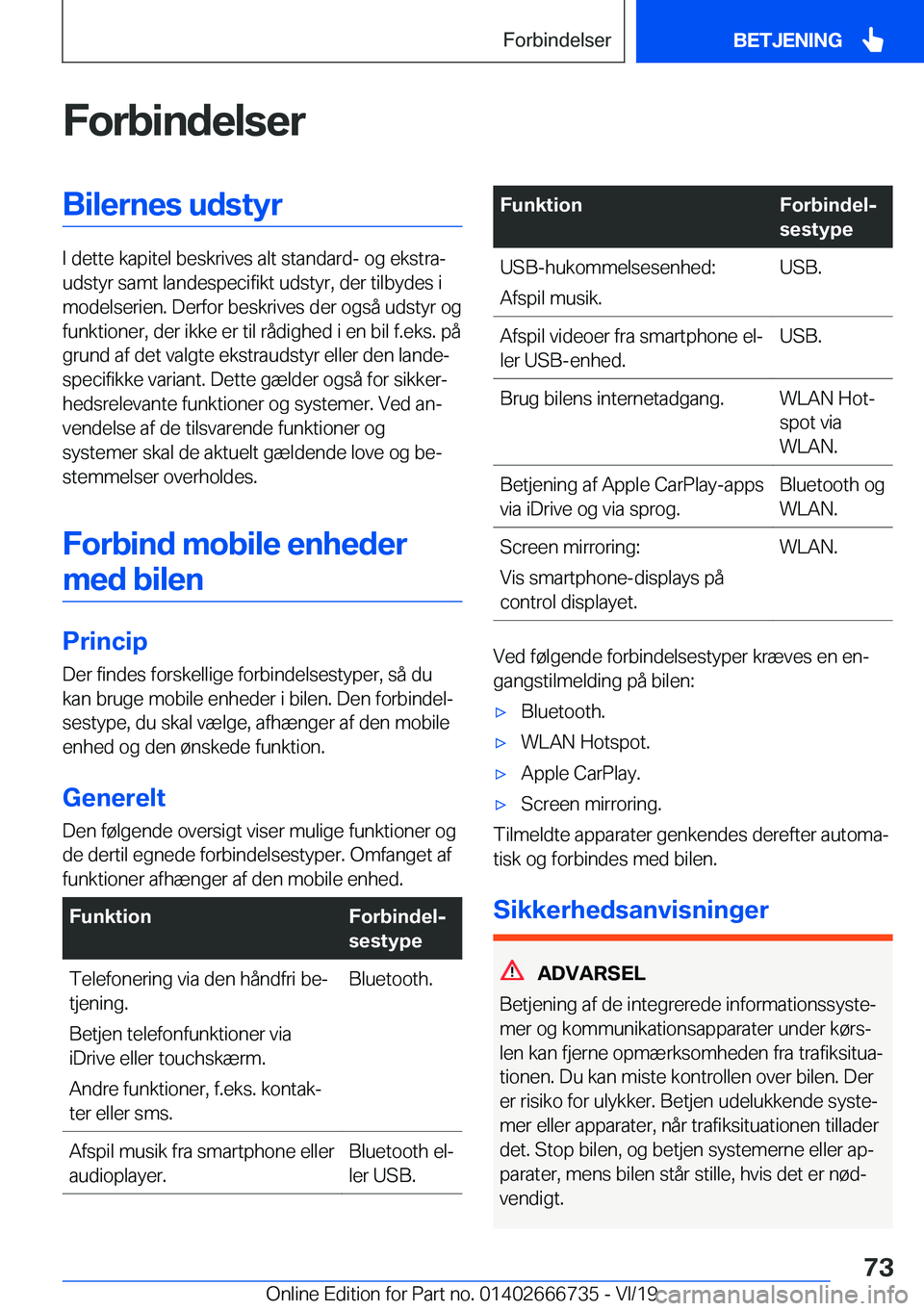 BMW M5 2020  InstruktionsbØger (in Danish) �F�o�r�b�i�n�d�e�l�s�e�r�B�i�l�e�r�n�e�s��u�d�s�t�y�r
�I��d�e�t�t�e��k�a�p�i�t�e�l��b�e�s�k�r�i�v�e�s��a�l�t��s�t�a�n�d�a�r�d�-��o�g��e�k�s�t�r�aj
�u�d�s�t�y�r��s�a�m�t��l�a�n�d�e�s�p�e�c�i